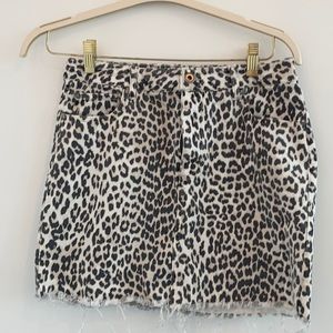pistola leopard jeans mini skirt